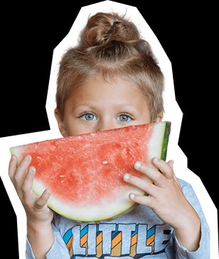 Child enjoying a healthy snack at daycare.