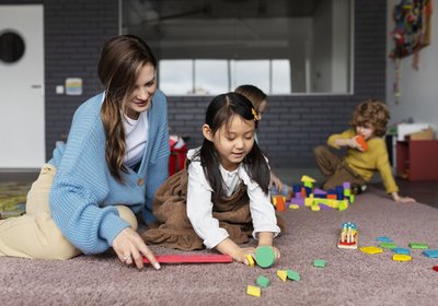 Preschool children learning in a classroom